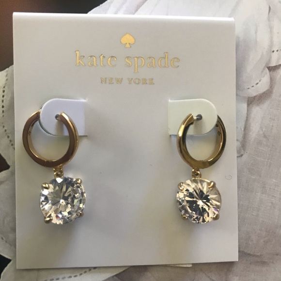 Kate Spade gold diamond earrings - Picture 3 of 4